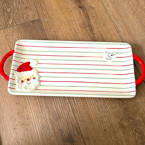 NWOT! Christmas Santa 🎅 Oblong Platter w/ handles. Gorgeous!! - Picture 1 of 7